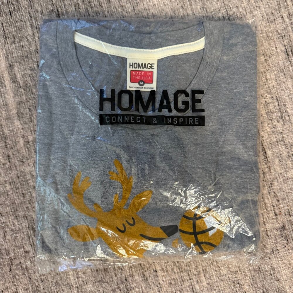HOMAGE '68 Grey Milwaukee Bucks Bango Gray Tee | Medium